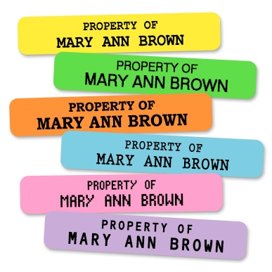 Colored Two Line Iron-on Labels