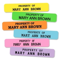 Colored Two Line Iron-on Labels