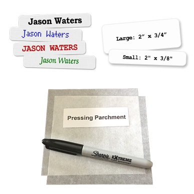 Printed and Blank Iron-on Label Combination